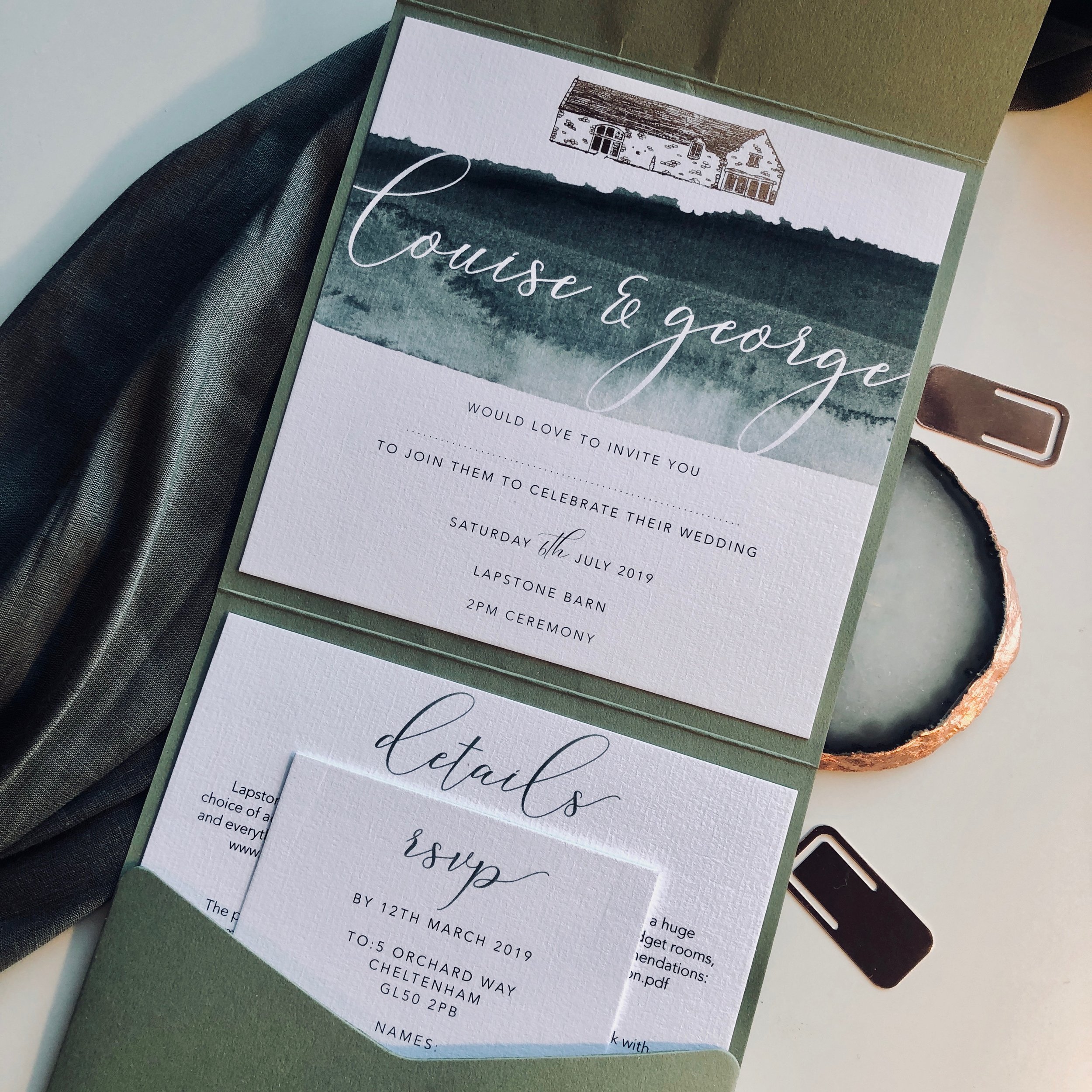 Lapstone Barn Wedding Invitation