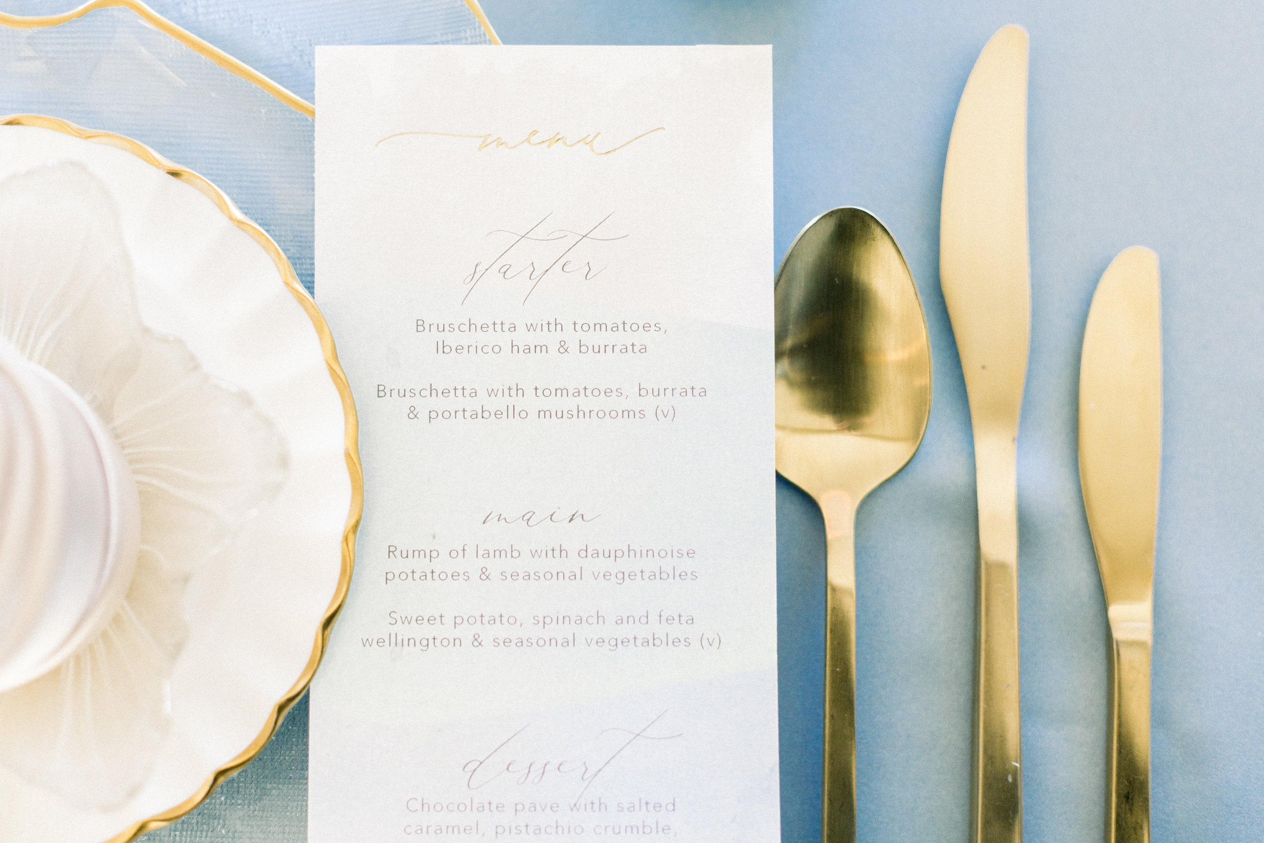 Wedding menu