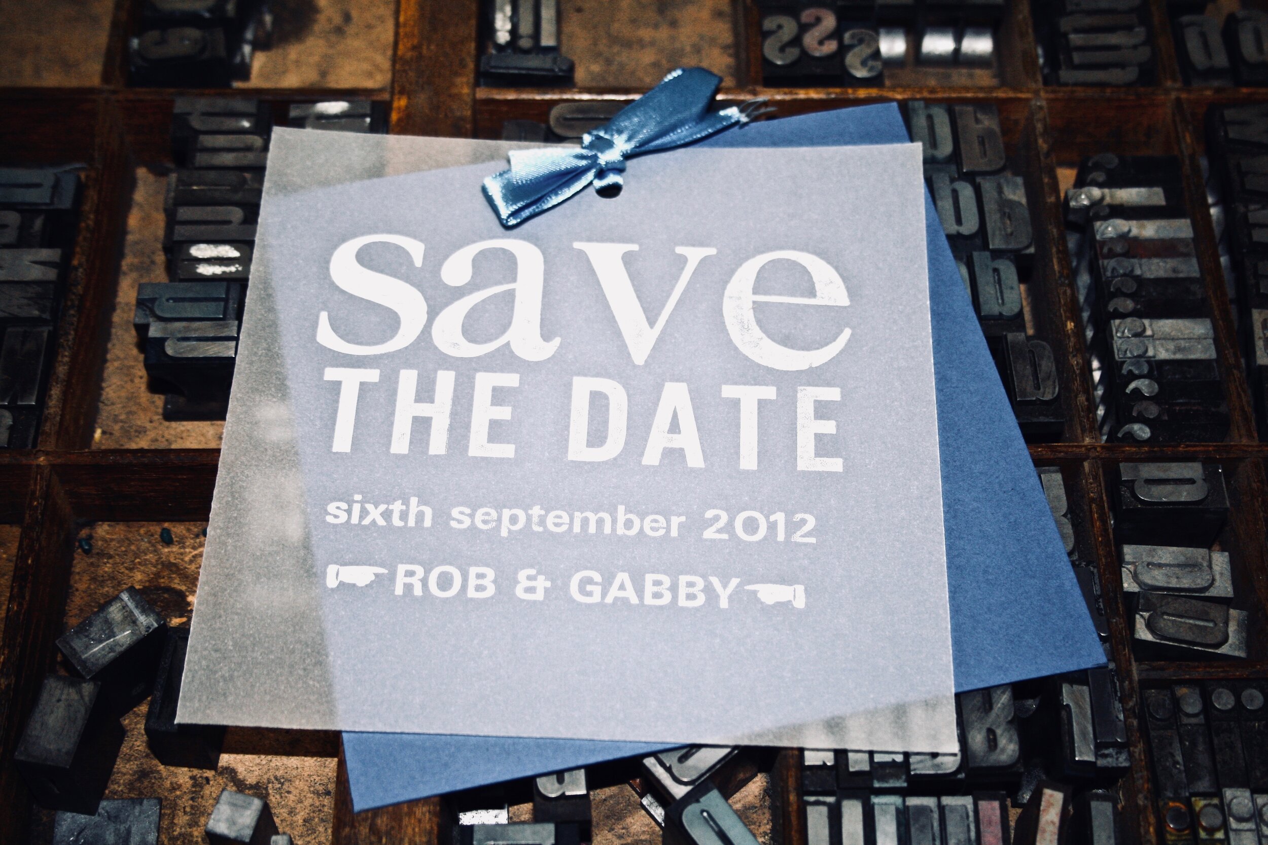 Retro Press 2015 Velum Letter Press Save the Date